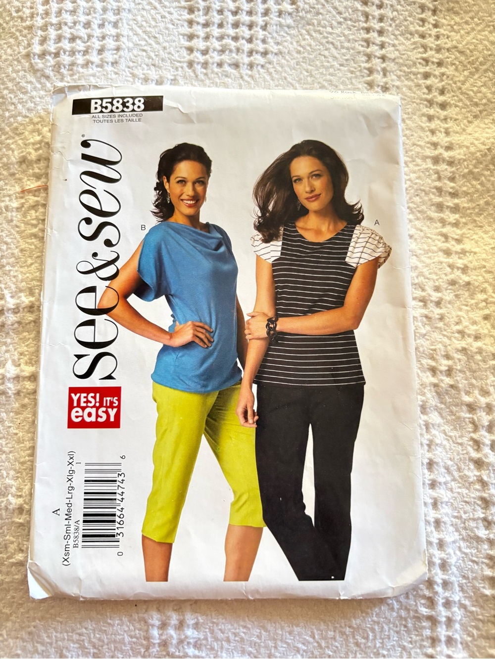 Butterick See & Sew Pattern B5838 for Misses’ Tops